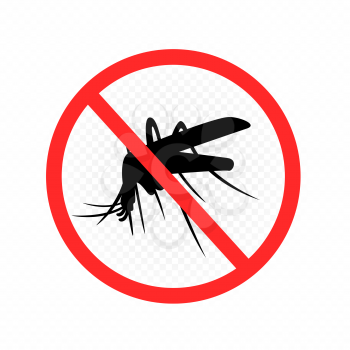 Mosquito repellent sign label on white transparent background