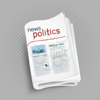 Politics newspaper press icon on gray transparent background. Government and politic news