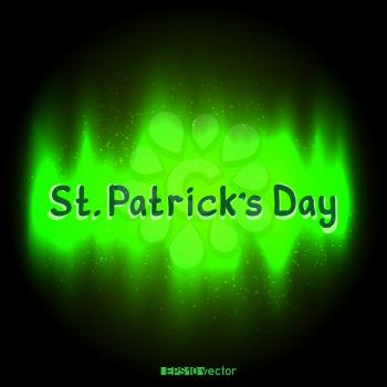 Patricks Day text lettering message on green color background. Irish Celtic holiday Saint Patrick