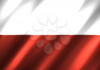 Poland national flag background. Country Polish standard banner backdrop. Easy to edit wave light shadow