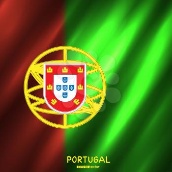 National Portugal flag background. Country Portuguese standard banner backdrop