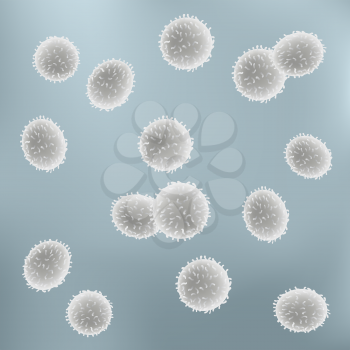 Coronavirus 2019-nCoV illustration on color background. Virus microbe infection organism under the microscope
