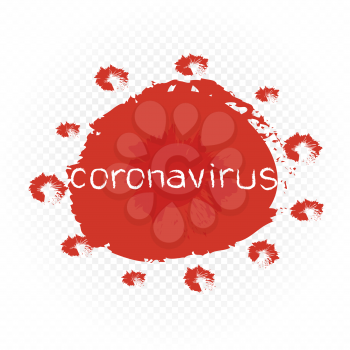 Coronavirus symbol illustration on white transparent background. Virus microbe infection organism icon sign