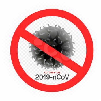 No coronavirus infected sticker template on white transparent background. 2019-nCoV virus microbe infection organism