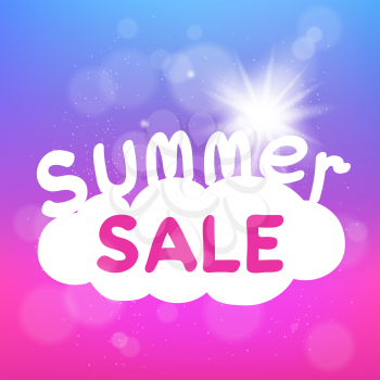Summer sale offer blue pink and purple color template. Sales fashion tourism promotion concept