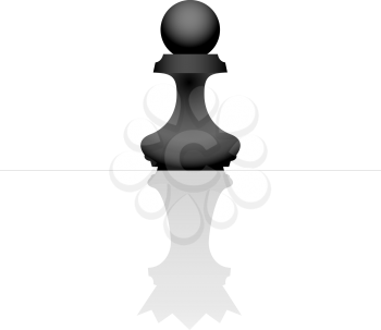 Pawn in mirror shadow are king illustration. Chess figure means high-ranking person