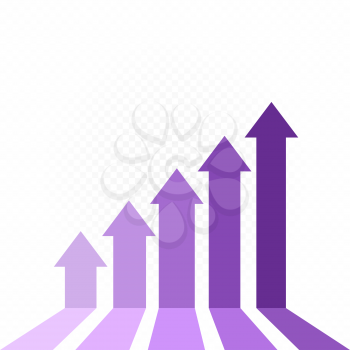 Purple arrow growth graph template white transparent background. Business growth graphic