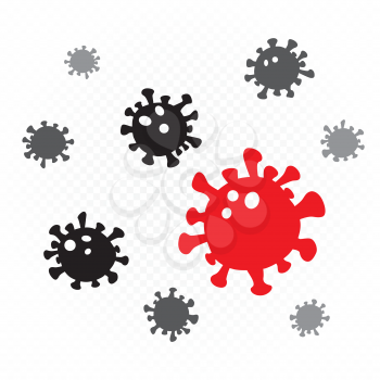 Coronavirus covid-19 sign symbol set on white transparent background