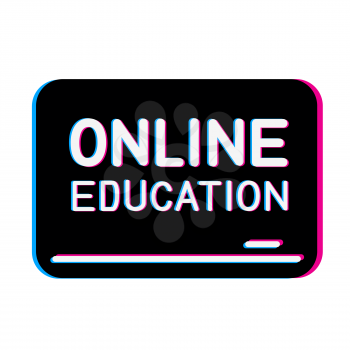 Blackboard online education sign symbol. Virtual internet educations lessons. Electronic learning