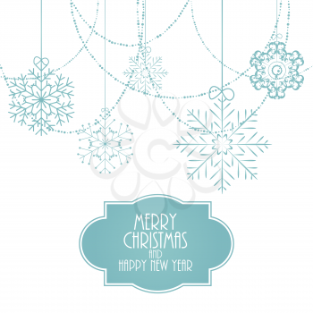 Christmas Snowflakes Background Isolated Vector Illustration EPS10
