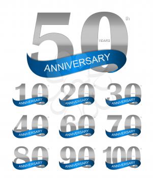 Template Logo Set Anniversary Vector Illustration EPS10