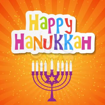 Happy Hanukkah, Jewish Holiday Background. Vector Illustration. Hanukkah is the name of the Jewish holiday. EPS10