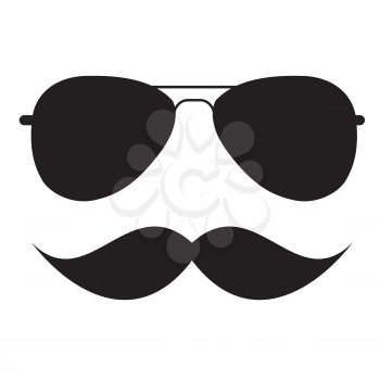 Cute Handdrawn Glasses and a Mustache Vector Illustration EPS10
