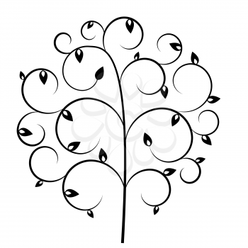 Beautuful Tree on White Backgrouund Vector Illustration EPS10