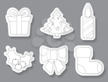 Abstract Christmas and New Year Sticker. Vector Illustration EPS10