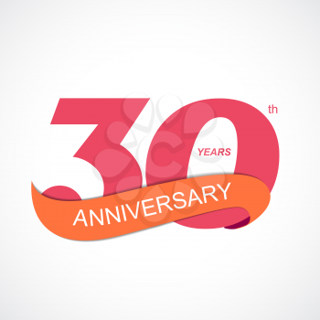 Template Logo 30th Anniversary Vector Illustration EPS10