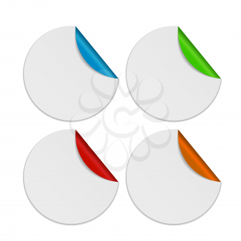 Set of White Paper Stickers Isolated on Background.  Vector illustration. EPS10