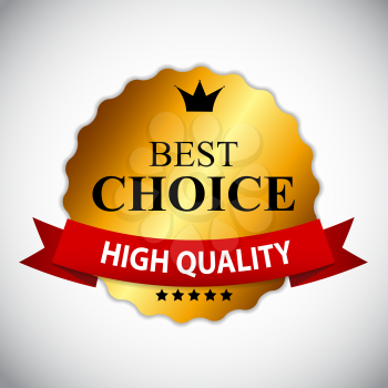 Best Choice Golden Label with Ribbon Vector Illustration EPS10