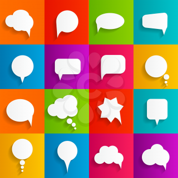 Flat Speech Bubbles with Long Shadows  Vector Illustration EPS10
