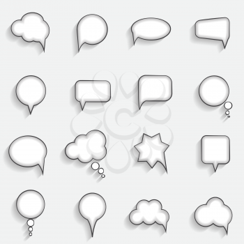 Flat Speech Bubbles with Long Shadows  Vector Illustration EPS10