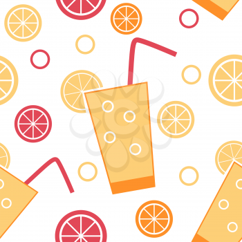 Citrus Cocktail Seamless Pattern Background Vector Illustration EPS10