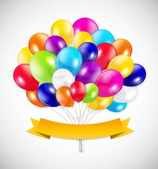 Set of Colored Balloons, Vector Illustration. EPS 10