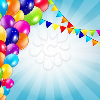 Colored Balloons Background, Vector Illustration.  EPS 10