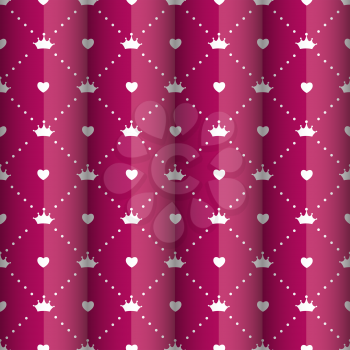 Princess Seamless Pattern Background Vector Illustration. EPS10