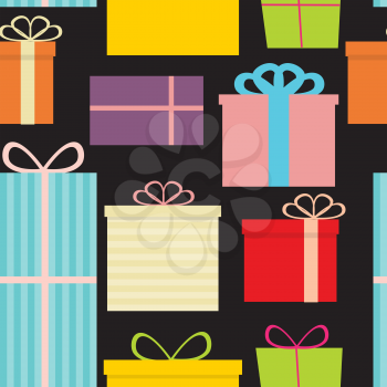 Different Gift Box Seamless Pattern Background Vector Illustration EPS10