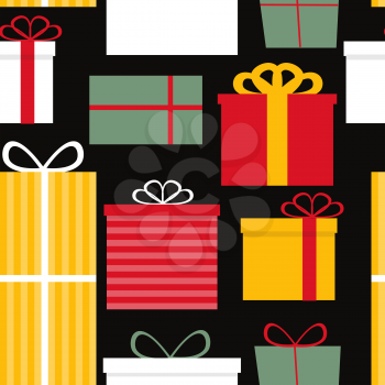 Different Gift Box Seamless Pattern Background Vector Illustration EPS10