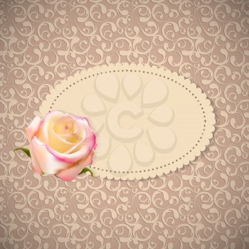 Beautiful Floral Cards with  Realistic Rose Flowers Vector Illustration EPS10