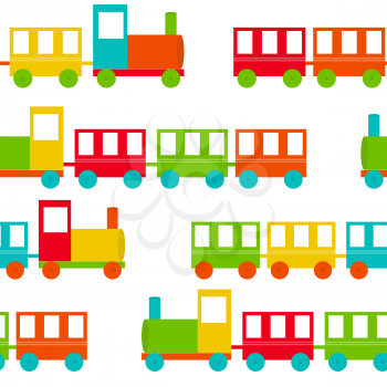 Children Train Seamless Pattern Vector Illustration EPS10