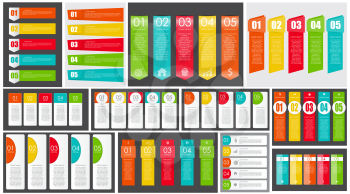 Big Set of Infographic Banner Templates for Your Business Vector Illustration