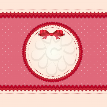 Vintage Card with Bow Vector Illustration. EPS10