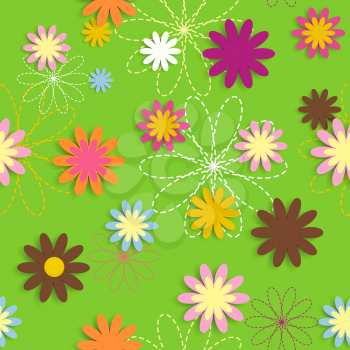 Flora Flower Seamless Pattern Design Vector Illustartion EPS10