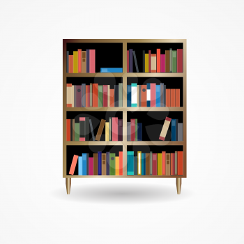 Bookcase with Books Icon Vector Illustration EPS10