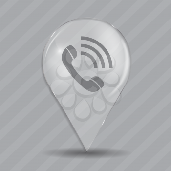Phone Glossy Icon. Isolated on Gray Background. Vector Illustration. EPS10