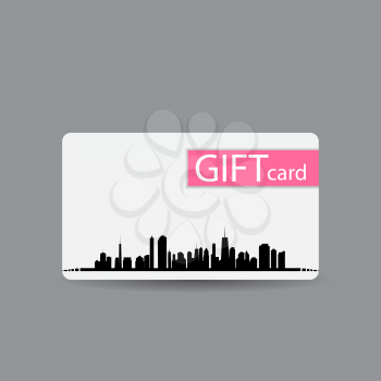 Abstract Beautiful City Gift Card Design, Vector Illustration. EPS10