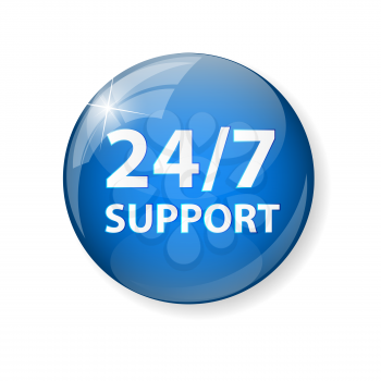 Vector 24-7 SUPPORT Sign, Label Template EPS10
