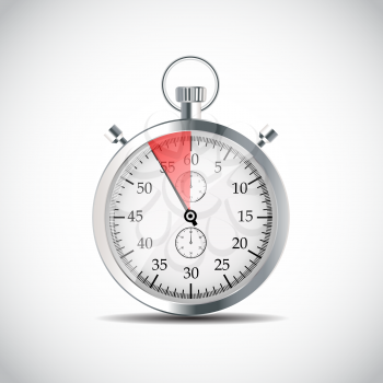 Realistic Stopwatch. Isolated on Gray. Vector Illustraion EPS10