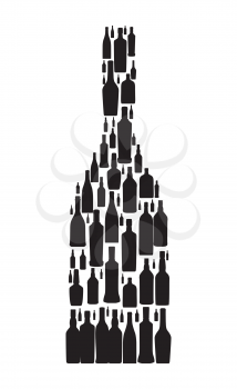 Vector Illustration of Silhouette Alcohol Bottle EPS10