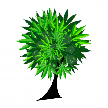 Abstract Cannabis Tree Background Vector Illustration EPS10