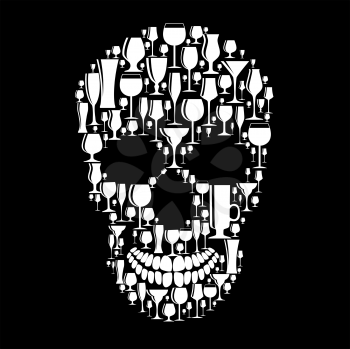 Skull Sign Vector on Dark Background Illustration EPS10