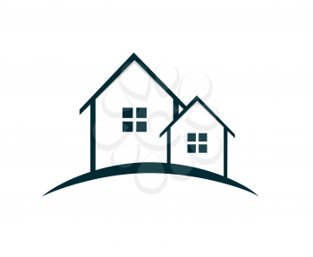 Houses Logo Isolated on White Background. Vector Illustration EPS10
