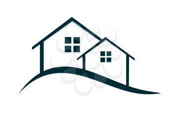 Houses Logo Isolated on White Background. Vector Illustration EPS10