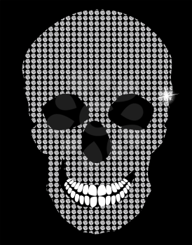Skull Sign Isolated on Black Background. Vector Illustration EPS10