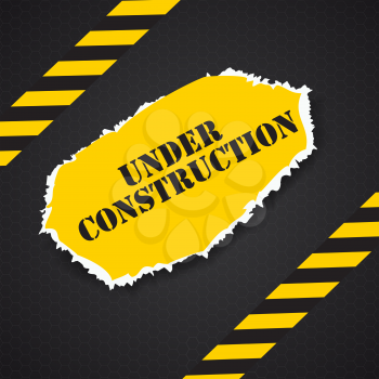 Under Construction on Black BackgroundVector Illustration Eps10