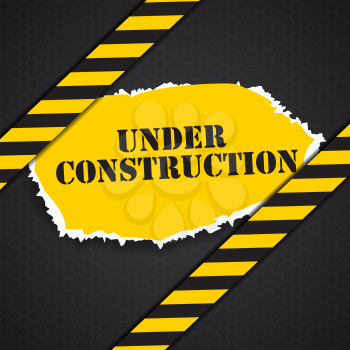 Under Construction on Black BackgroundVector Illustration Eps10