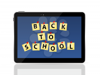 Black Tablet PC with Back to School Vector Illustration EPS10