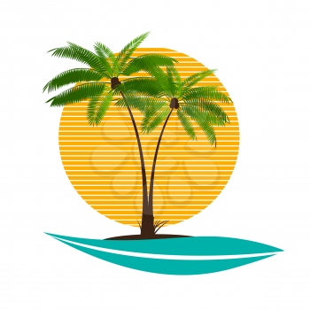 Palm Leaf. Isolated On White background. Vector Illustration EPS10